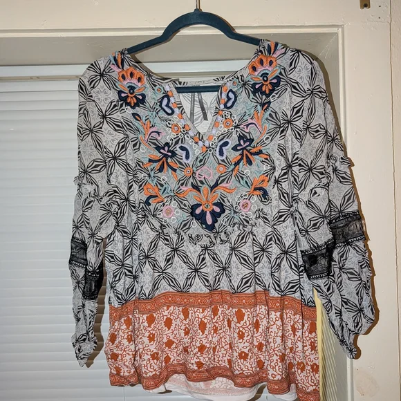 Anthropologie Multicolor Embroidered Blouse - Picture 4 of 5
